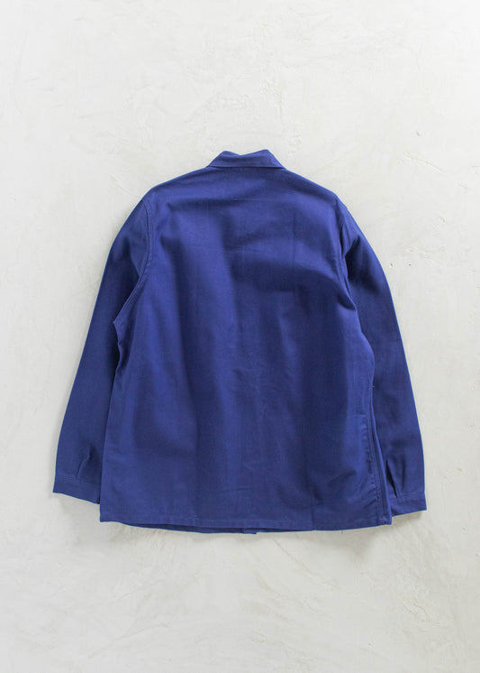 Vintage 1970s Deadstock Bleu de Travail French Workwear Chore Jacket Size L/XL