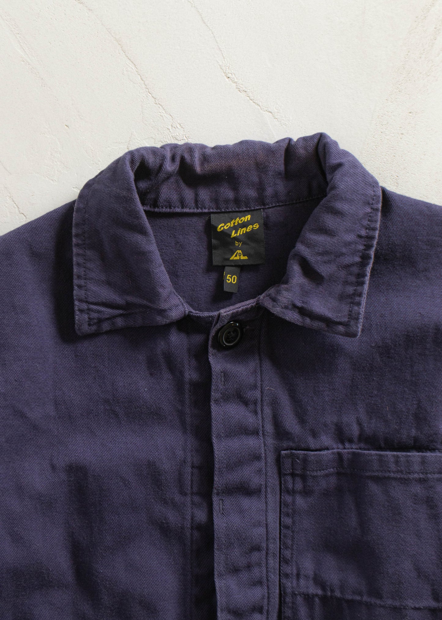 Vintage 1980s Cotton Lines Bleu de Travail Workwear Chore Jacket Size M/L