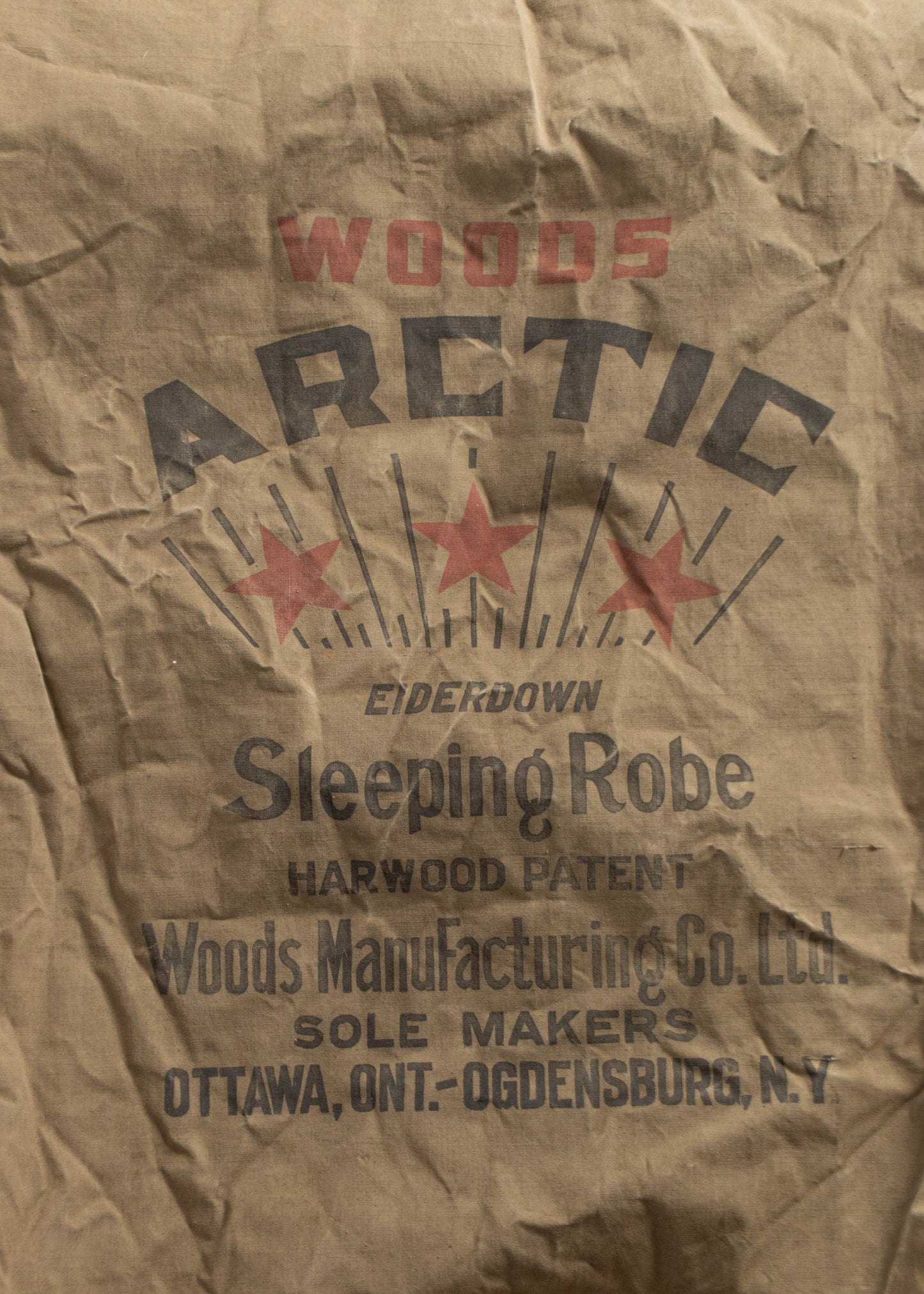 Vintage 1970s Wood Artic Sleeping Robe Bag