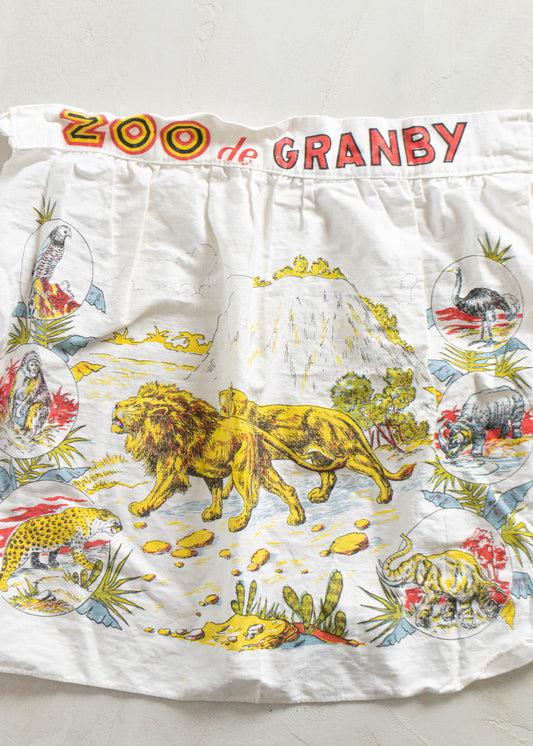 Vintage 1970s Zoo de Granby Cotton Apron