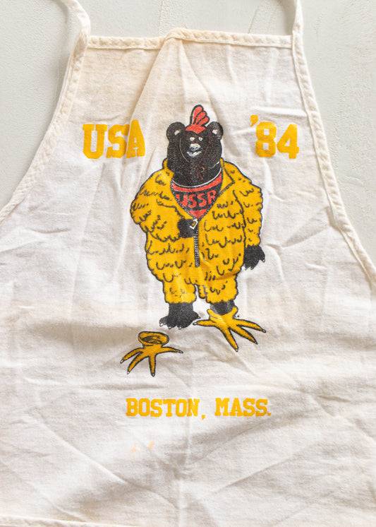 Vintage 1980s Boston Massachusetts Cotton Apron
