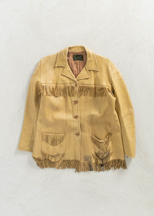 Vintage 1970s Mid-Western Fringe Suede Jacket Size XS/S