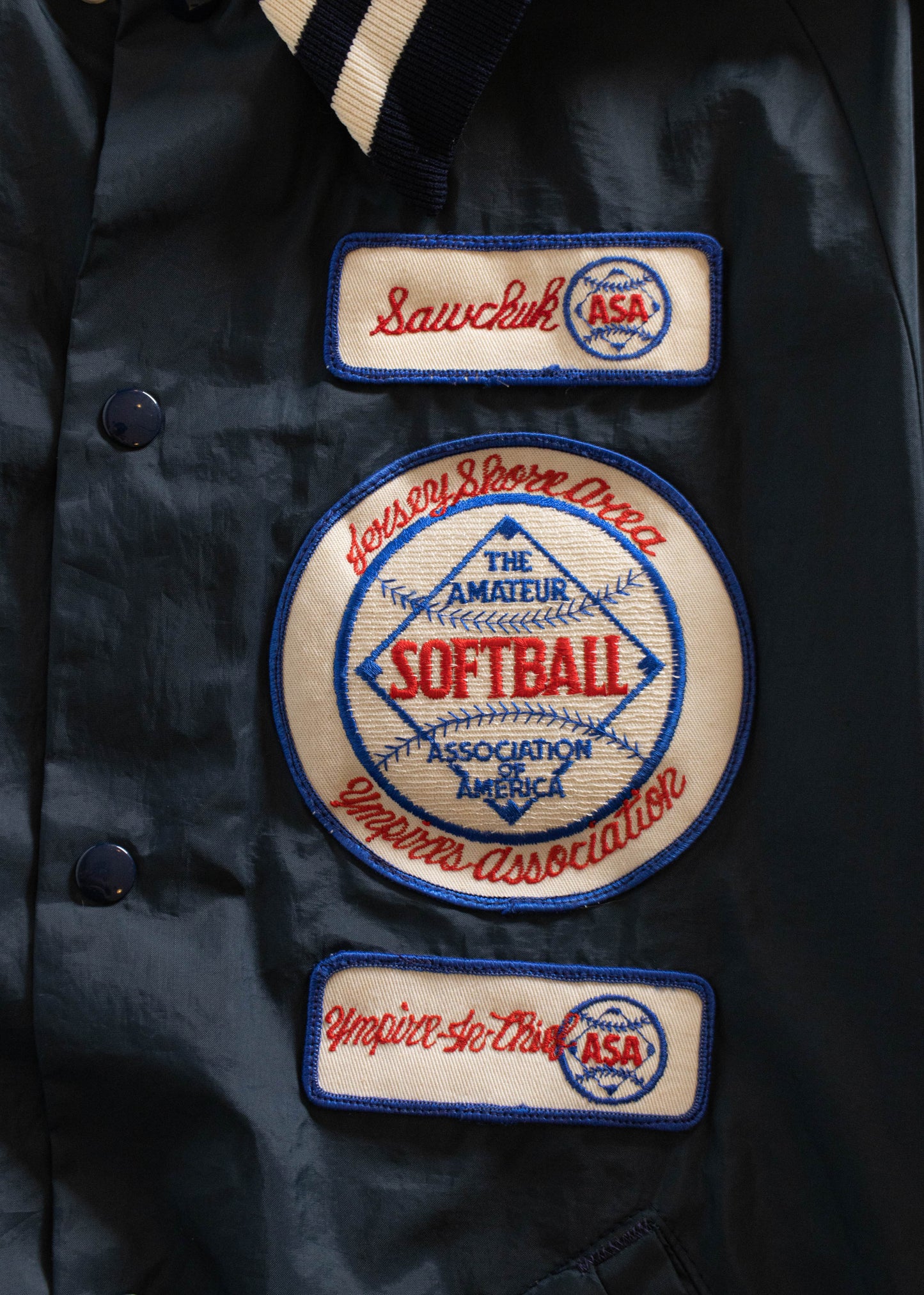 1980s Don Alleson Athletic Softball Association Nylon Bomber Jacket Size M/L