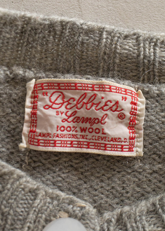 1960s Lampl Wool Cardigan Size 2XS/XS