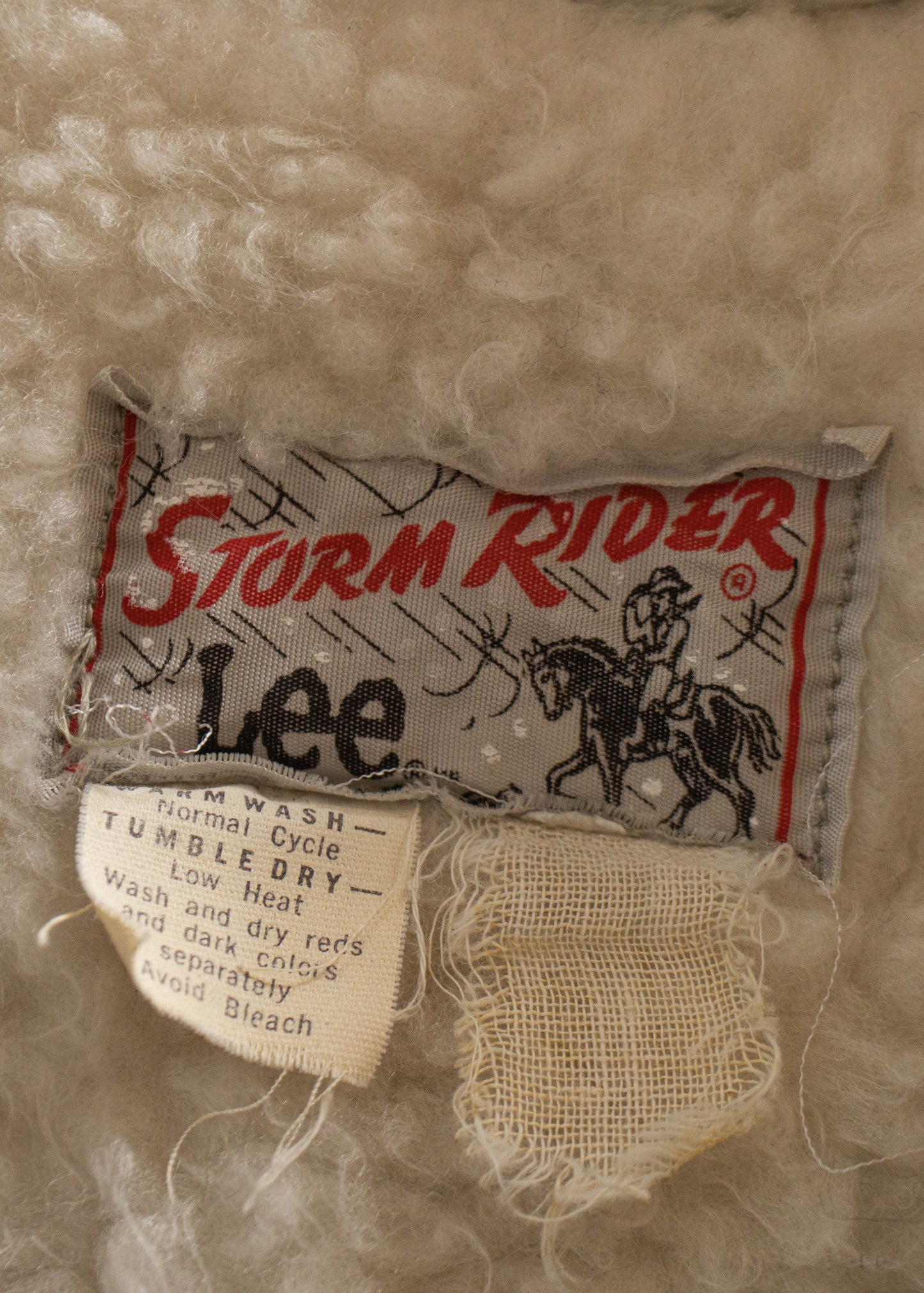 1970s Lee Storm Rider Shearling Denim Jacket Size L/XL