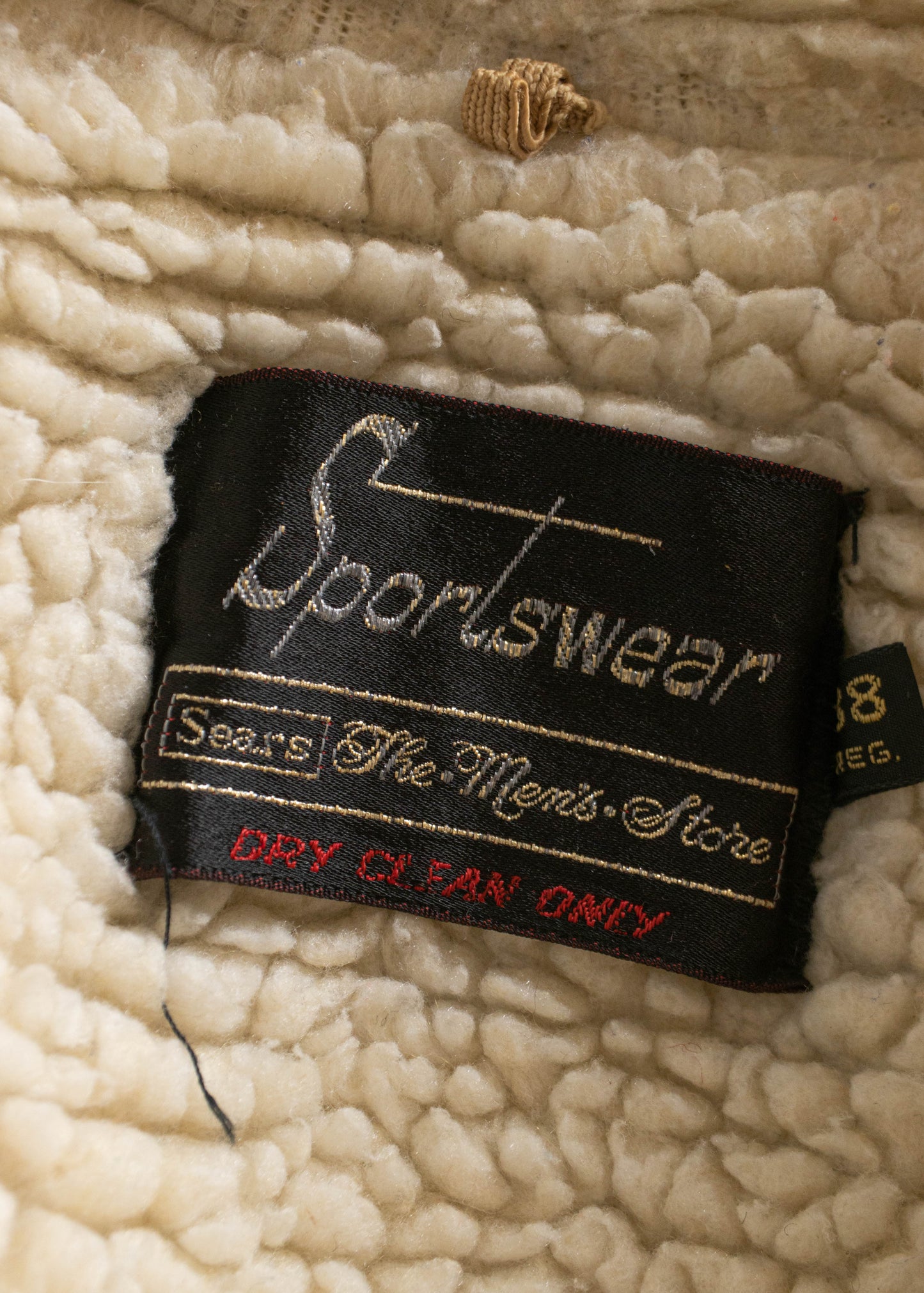 1970s Sears Sportswear Sherpa Denim Jacket Size M/L