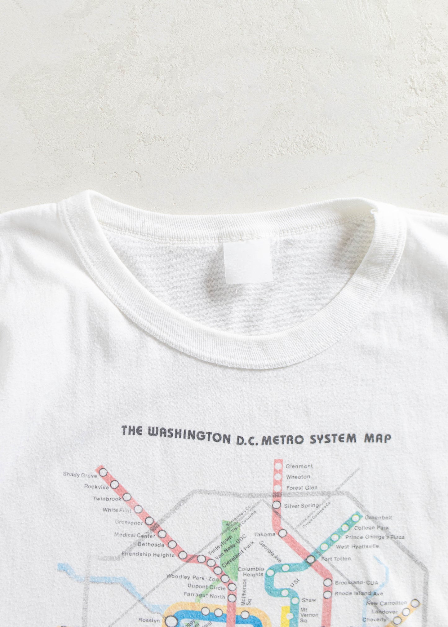 Vintage Washington D.C. Metro System Map T-Shirt Size S/M