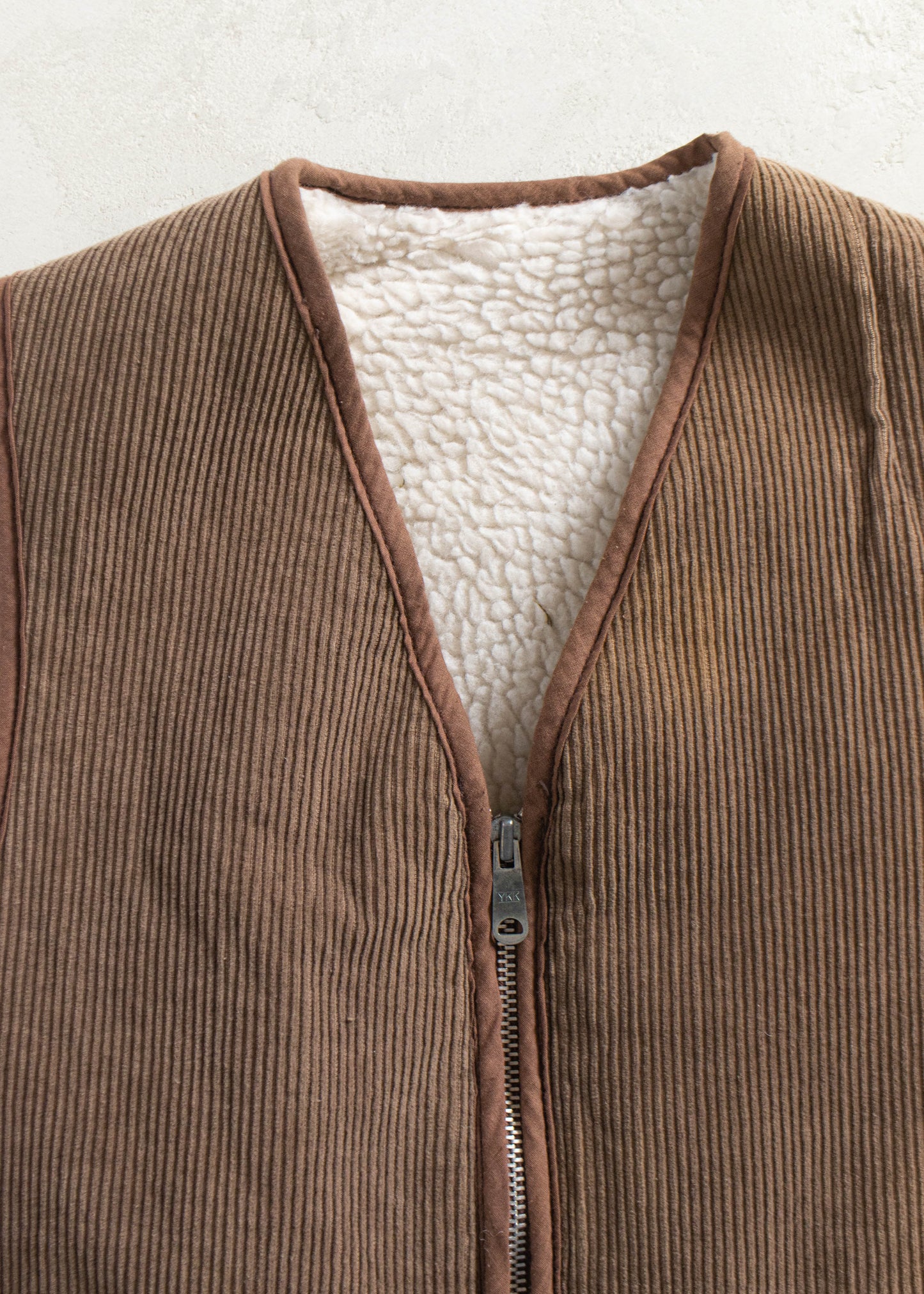 Vintage 1980s Sherpa Lined Corduroy Vest Size XS/S