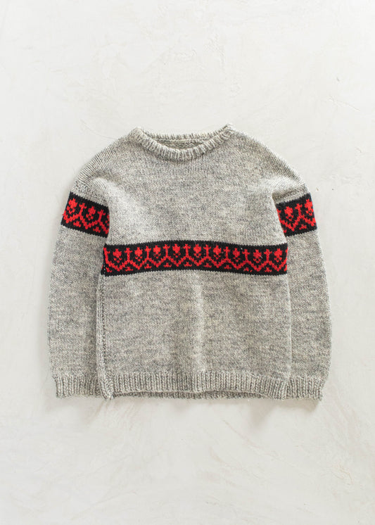 Vintage Geometric Pattern Wool Pullover Sweater Size M/L