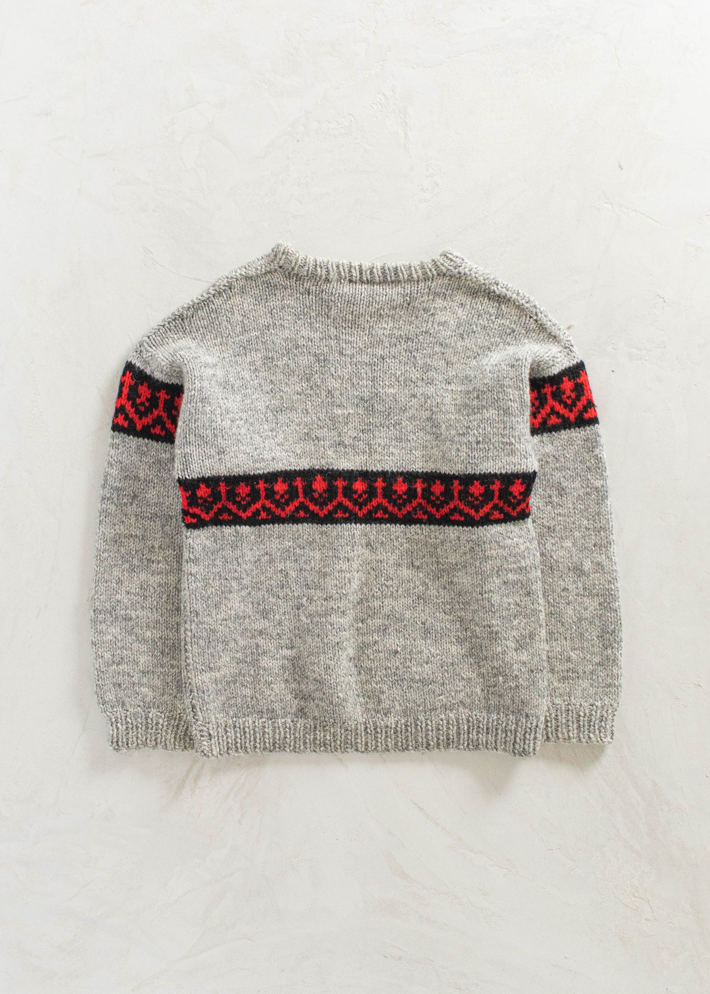 Vintage Geometric Pattern Wool Pullover Sweater Size M/L