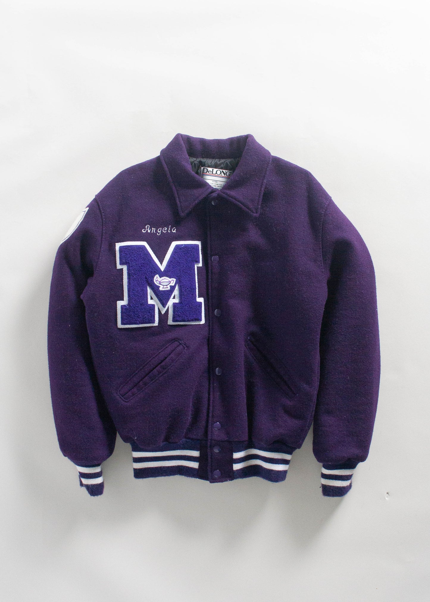 Vintage 1980s DeLong "Marinette Athletics" Varsity Letterman Jacket Size M/L