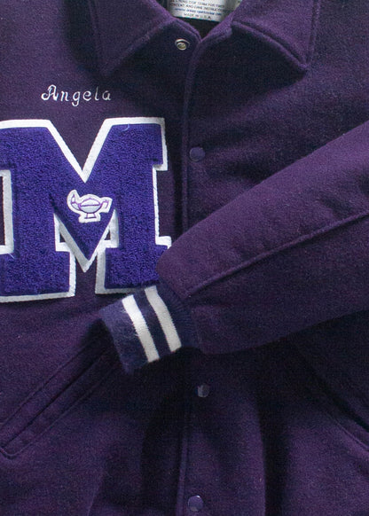 Vintage 1980s DeLong "Marinette Athletics" Varsity Letterman Jacket Size M/L
