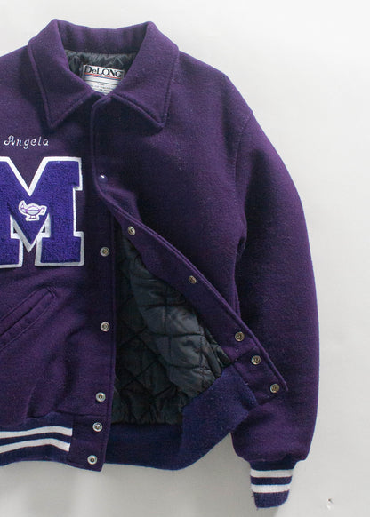 Vintage 1980s DeLong "Marinette Athletics" Varsity Letterman Jacket Size M/L