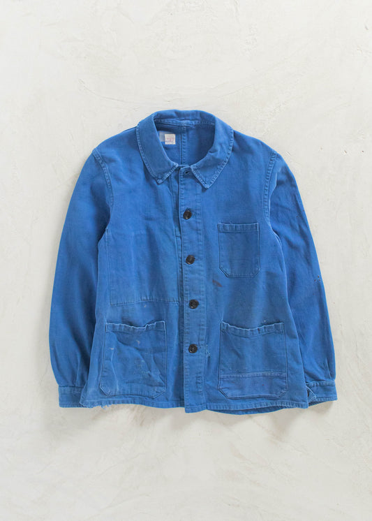 Vintage 1980s Bleu de Travail French Workwear Chore Coat Size XS/S
