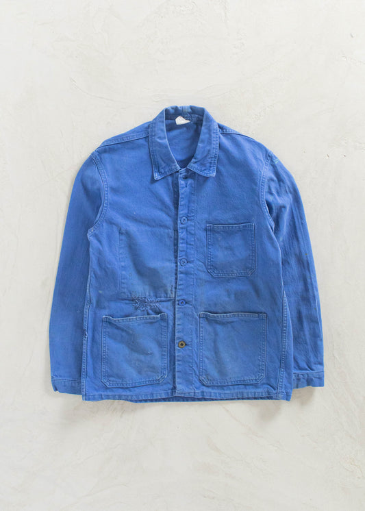 Vintage 1980s Bleu de Travail French Workwear Chore Coat Size S/M