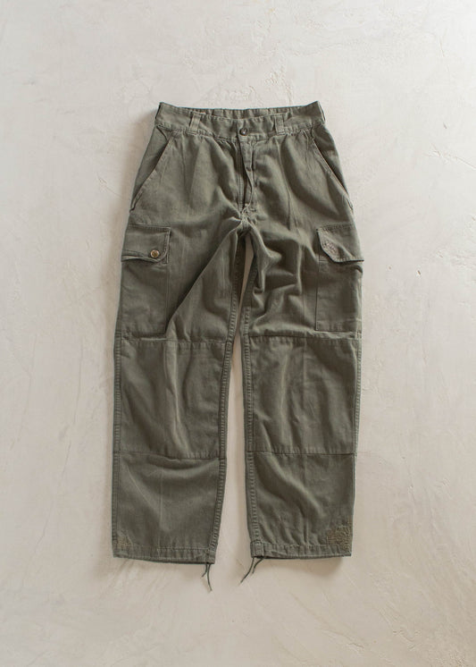 1970s HBT French Military Cargo Pants Size Women's 25 Men's 28