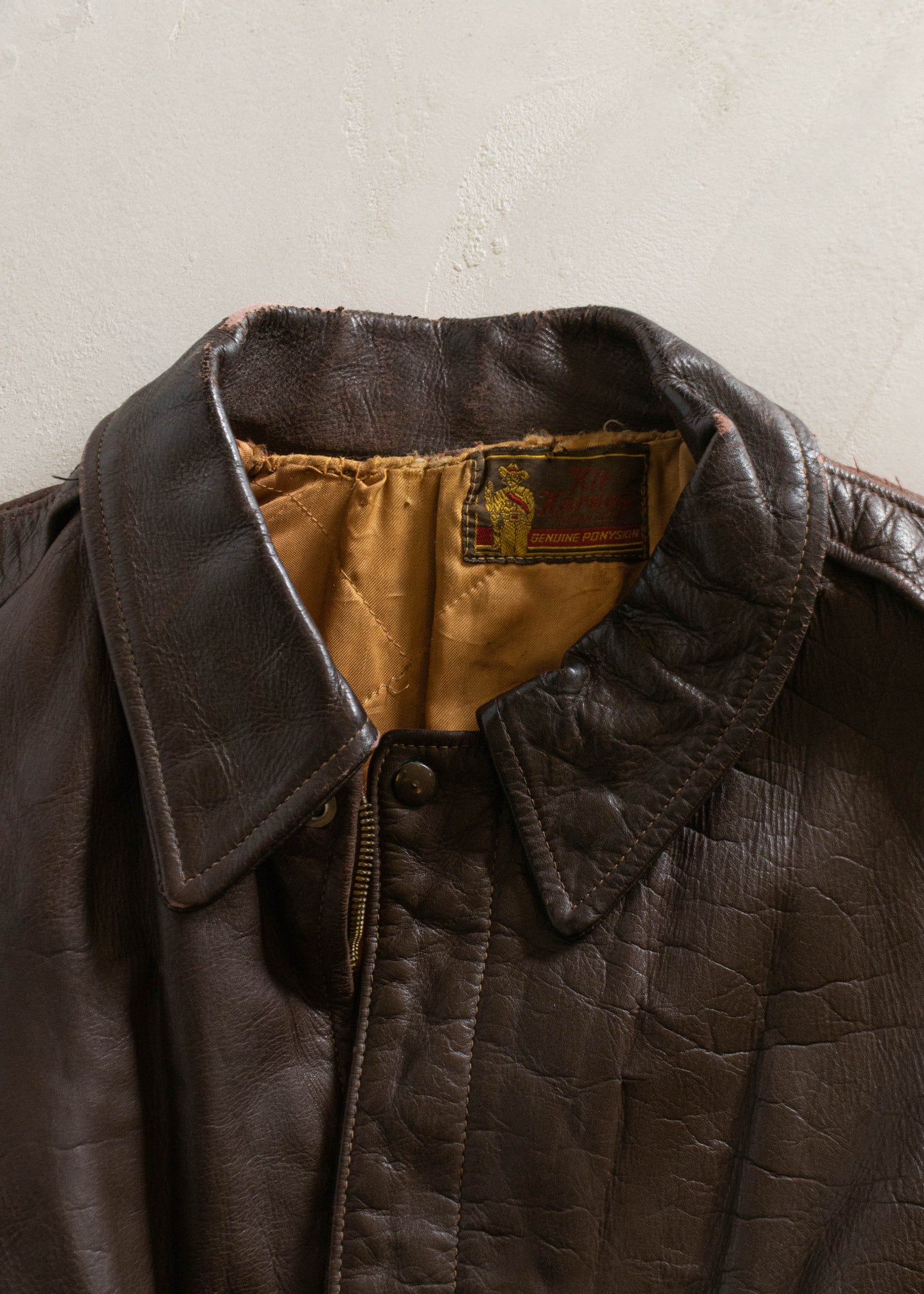 1980s Kit Karson Leather Bomber Jacket Size M/L
