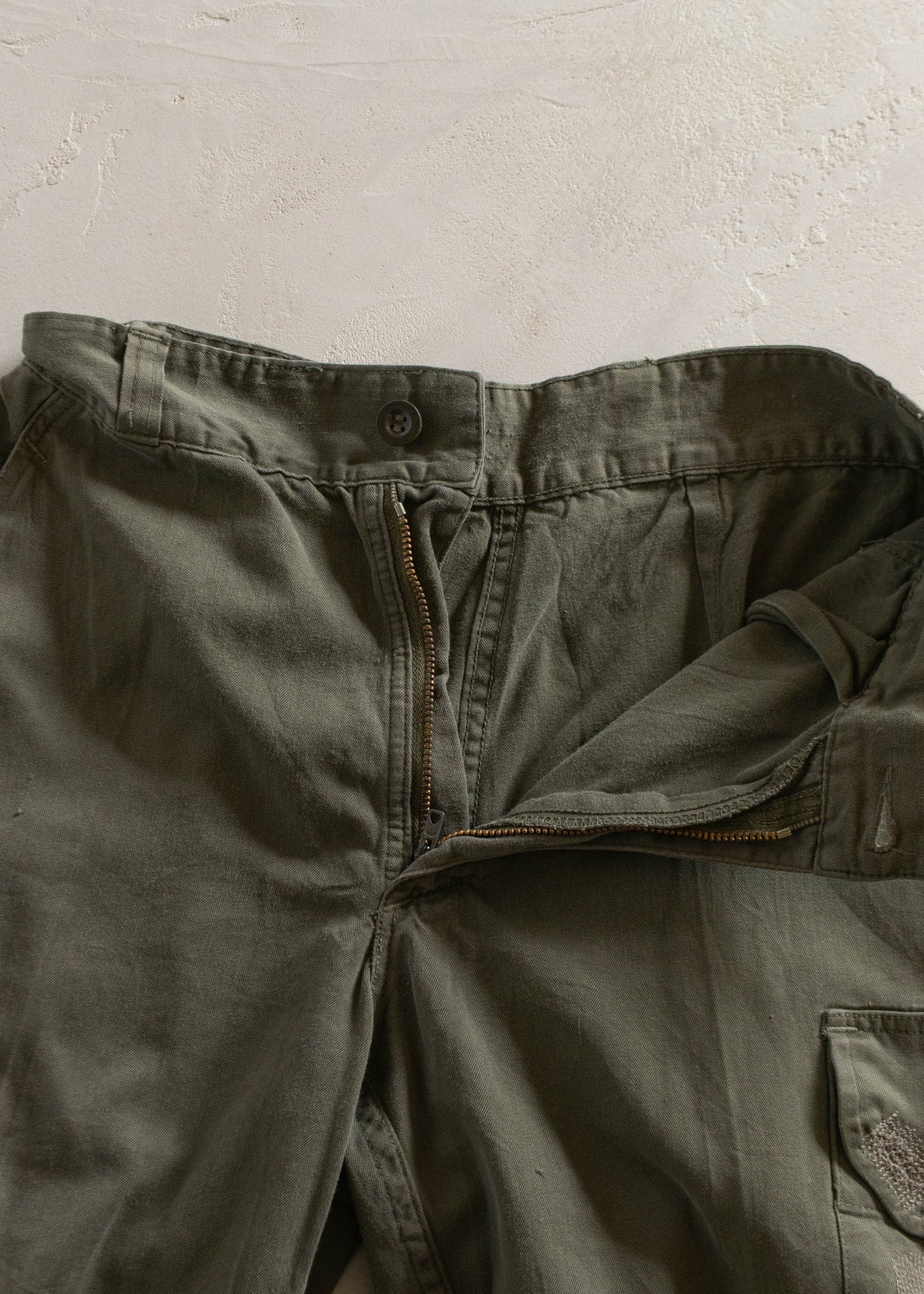 1970s HBT French Military Cargo Pants Size Women's 25 Men's 28