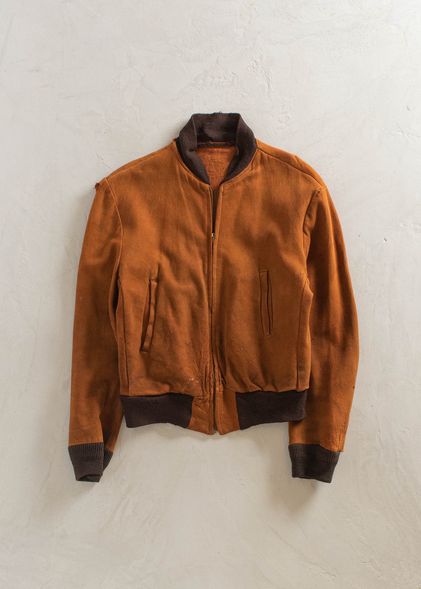 1980s Suede Bomber Jacket Size S/M
