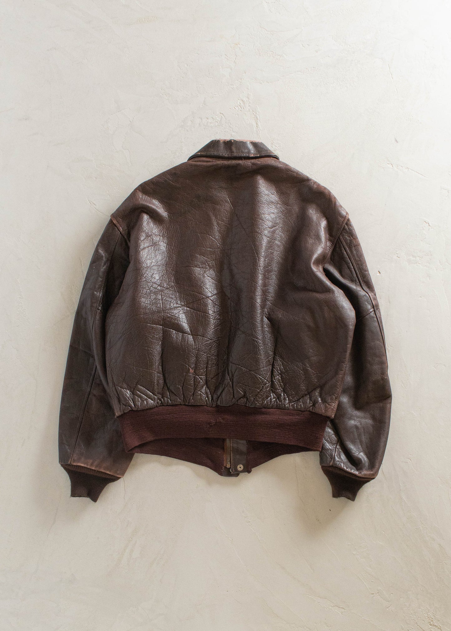 1980s Kit Karson Leather Bomber Jacket Size M/L