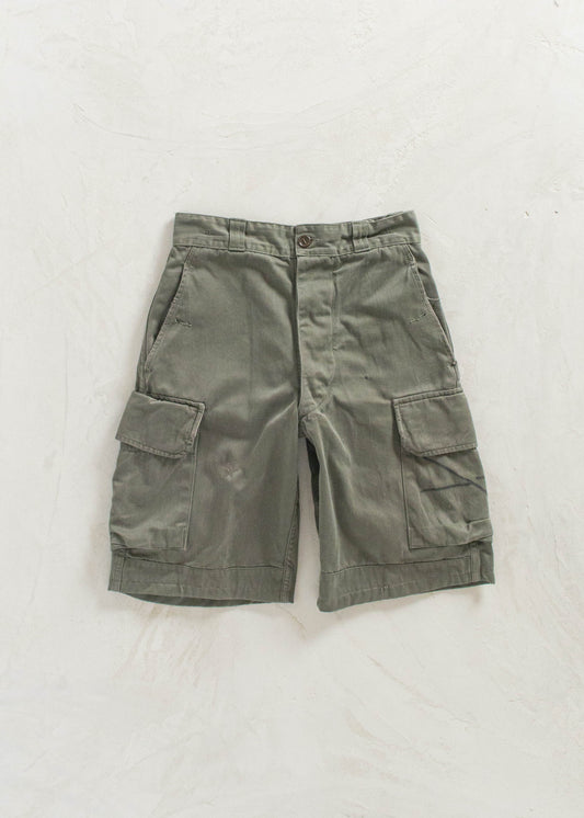 Vintage 1980s French Military Cargo Shorts Size Women's 25 Men's 28