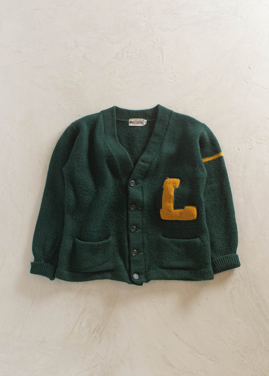 1950s Joe Charles & Son Varsity Letterman Wool Cardigan Size S/M