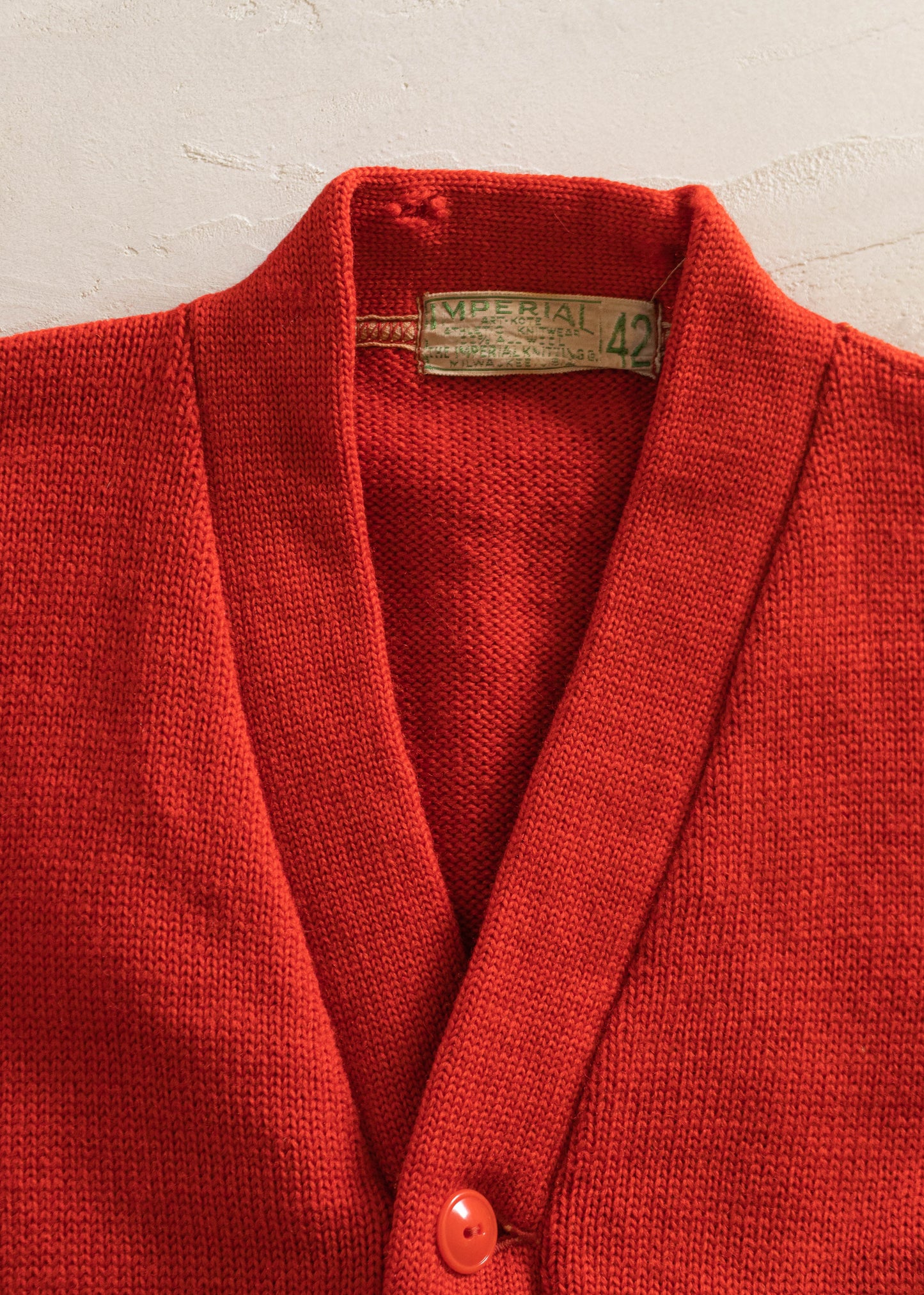 1950s Imperial Knitting Varsity Letterman Wool Cardigan Size S/M