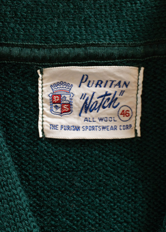 1950s Puritan Varsity Letterman Wool Cardigan Size S/M