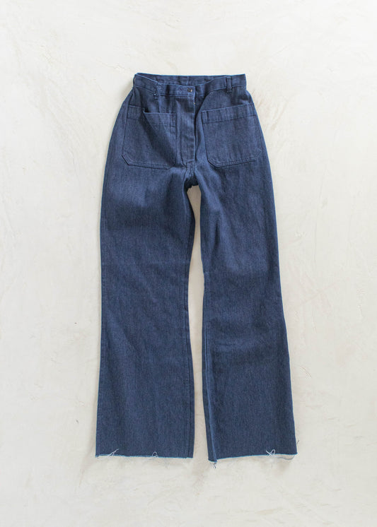 Vintage 1970s US Navy Type I Denim Sailor Pants Size Women's 24