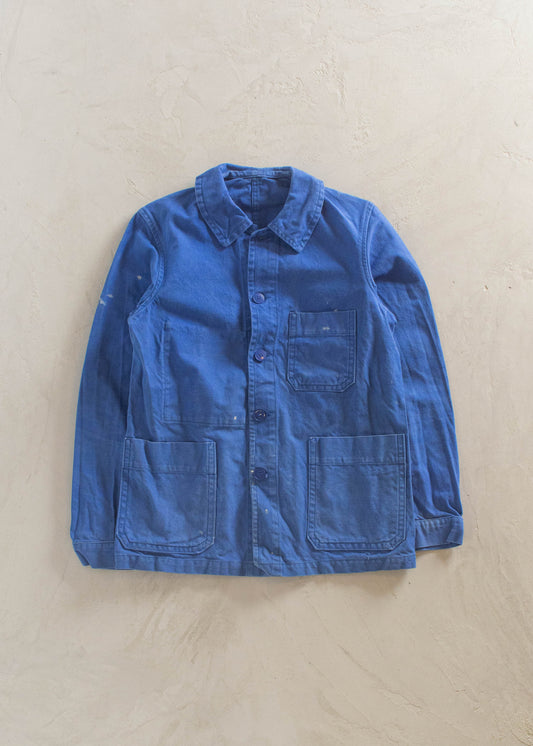 1980s Bleu de Travail French Workwear Chore Jacket S/M