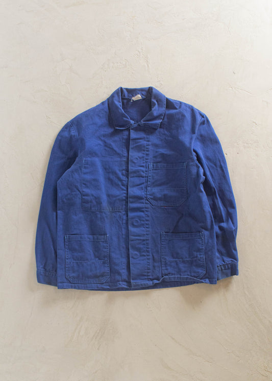 1980s Bleu de Travail French Workwear Chore Jacket M/L