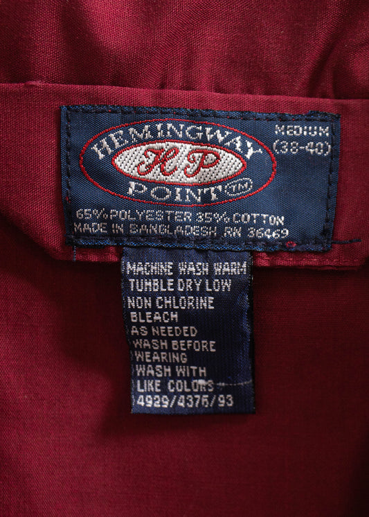 1980s Hemmingway Point Solid Burgundy Pajama Set Size M/L