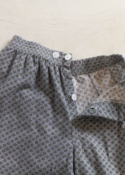 1980s Geometric Pattern Pajama Pants Size XS/S