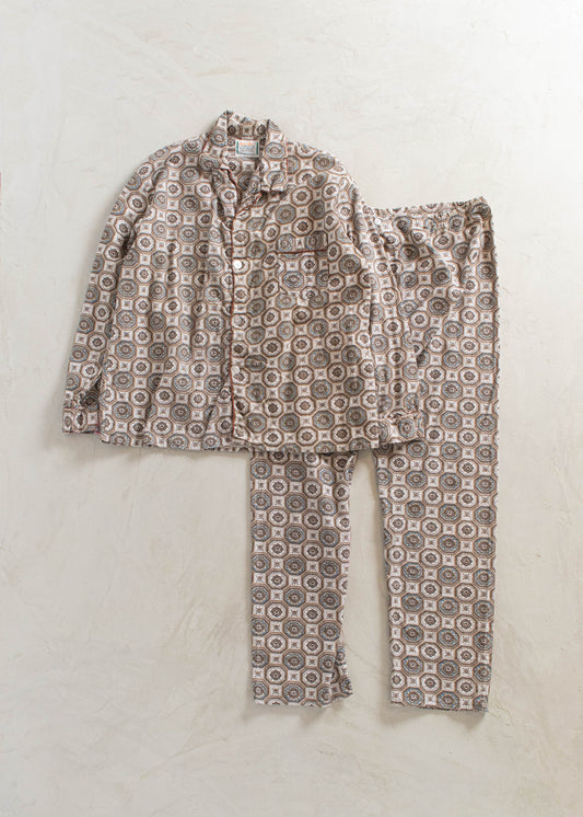 1970s Style-Wise Geometric Pattern Pajama Set Size M/L