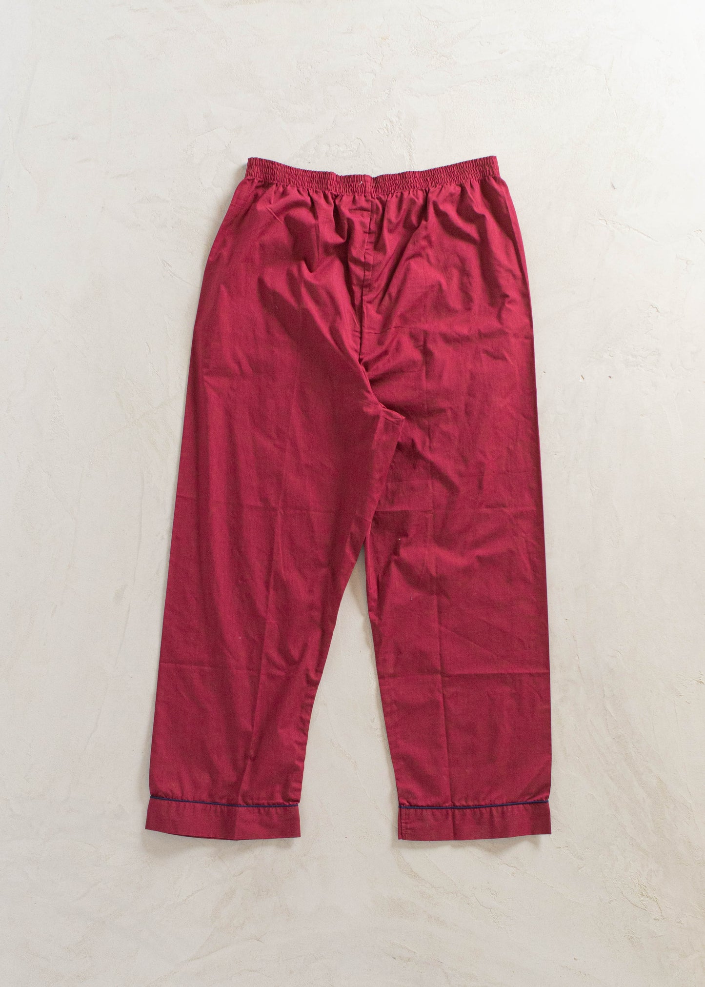 1980s Hemmingway Point Solid Burgundy Pajama Set Size M/L