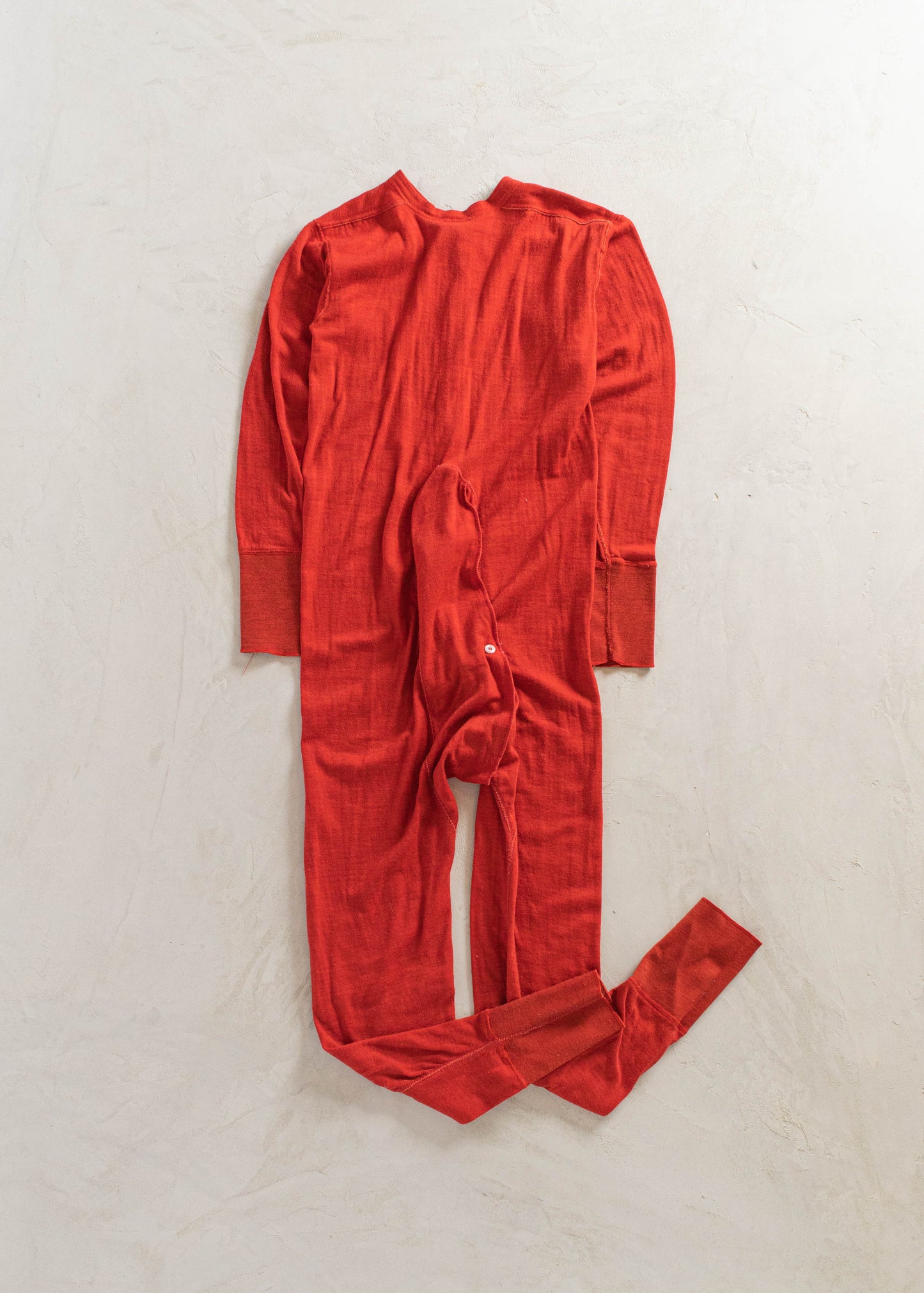 1980s Wool Blend Union Suit Onesie Pajamas Size 2XS/XS