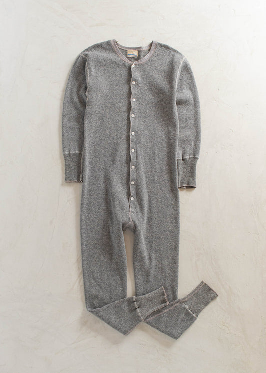 1950s Stanfields Wool Union Suit Onesie Pajamas Size M/L