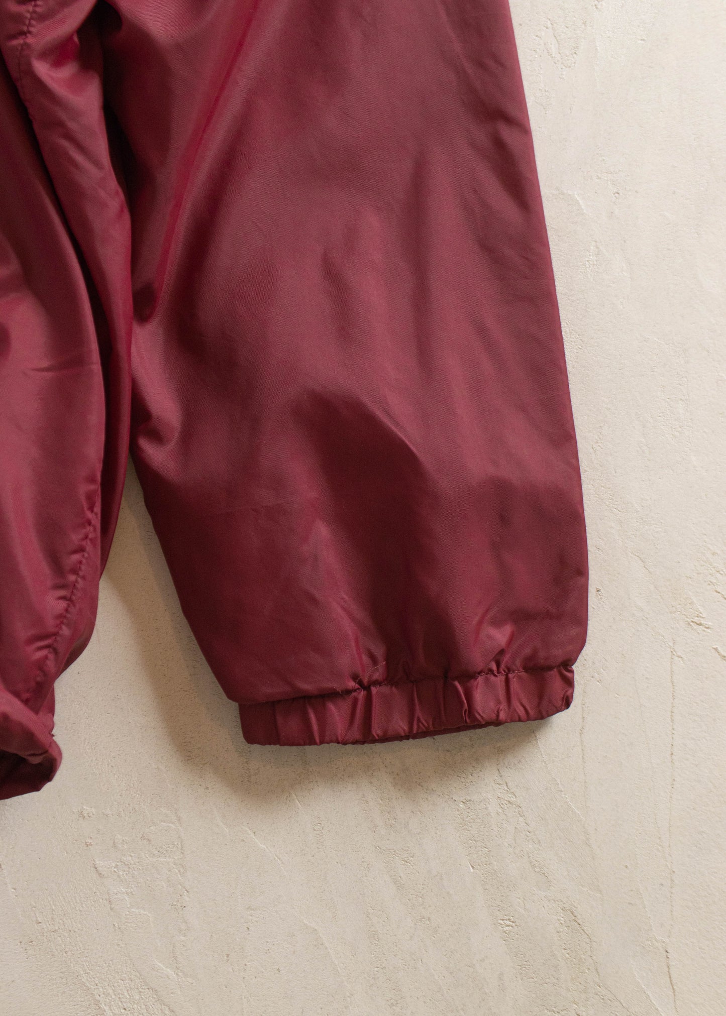 1980s Solid Burgundy Lined Nylon Jacket Size L/XL