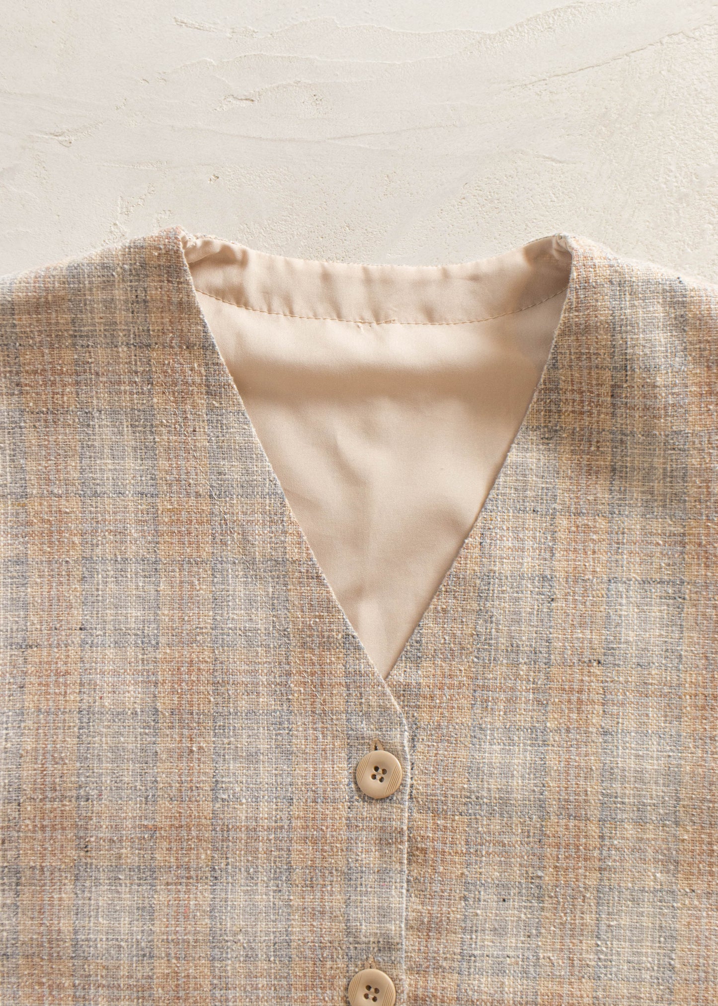1970s Plaid Pattern Suit Vest Size S/M