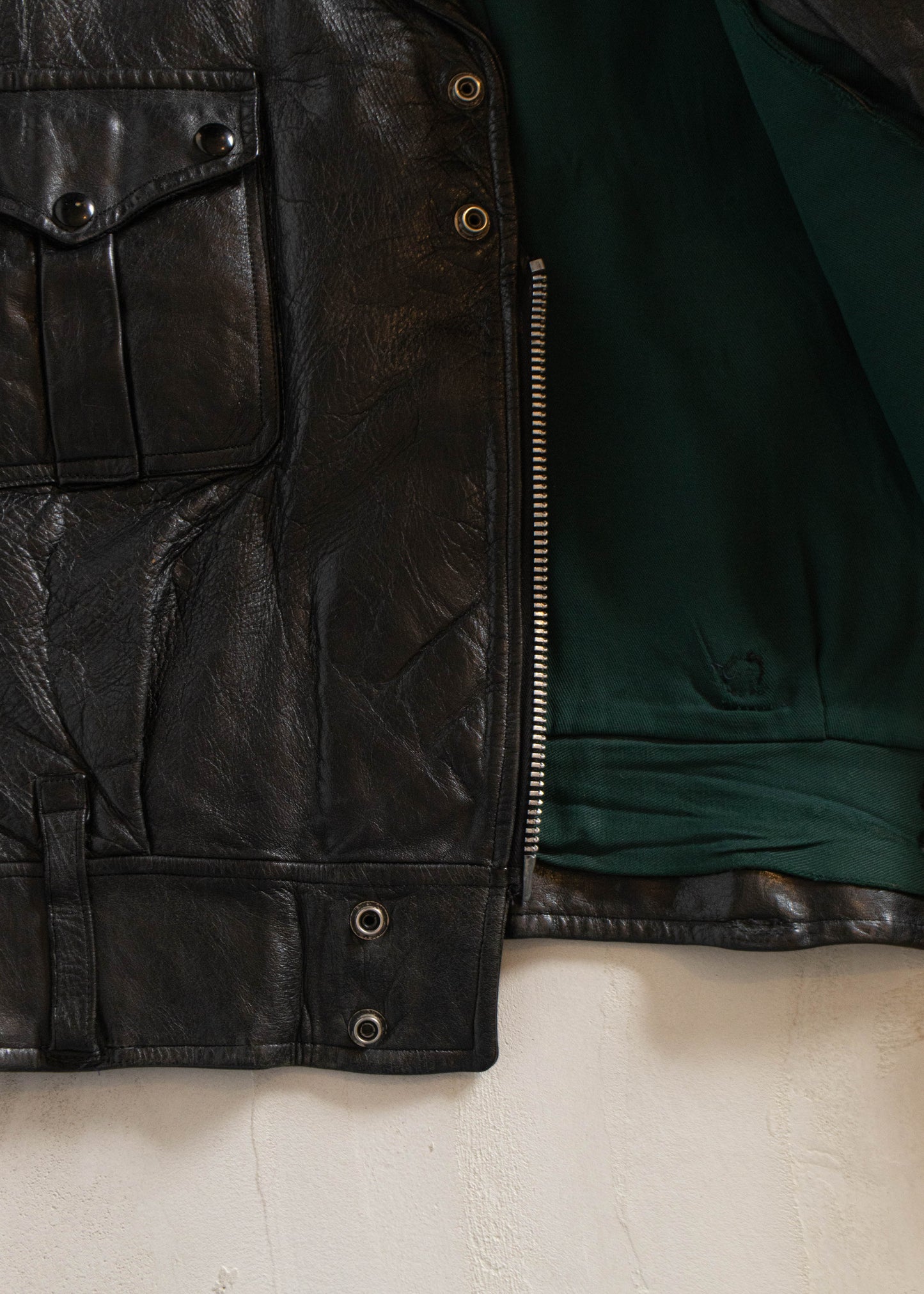 Vintage 1970s Police Uniform Leather Jacket Size M/L