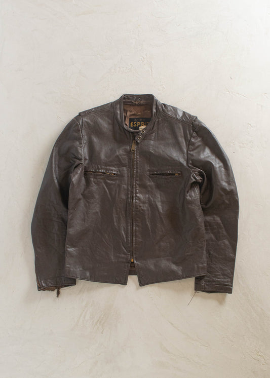1990s Cafe Racer Leather Jacket Size S/M