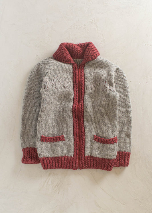 1980s Wool Zip Up Cardigan Size S/M