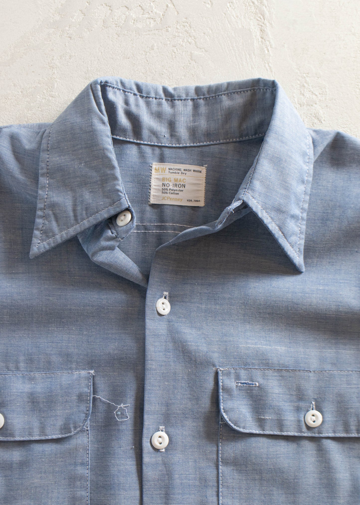 1970s Big Mac Selvedge Chambray Long Sleeve Button Up Shirt Size XS/S