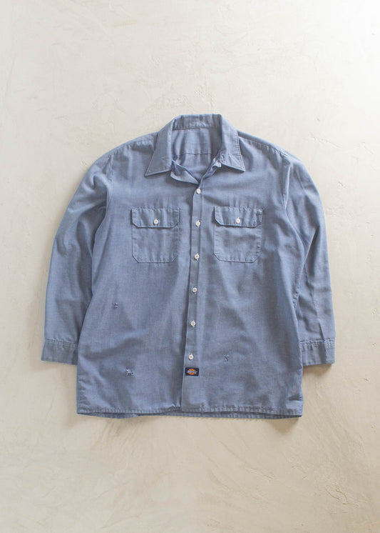Dickies Chambray Long Sleeve Button Up Shirt Size XL/2XL