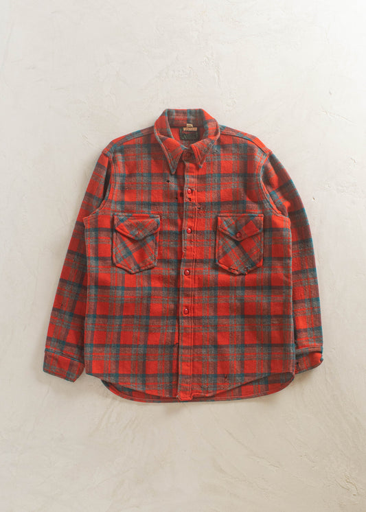 1970s Chippewa Wool Flannel Button Up Shirt Size S/M