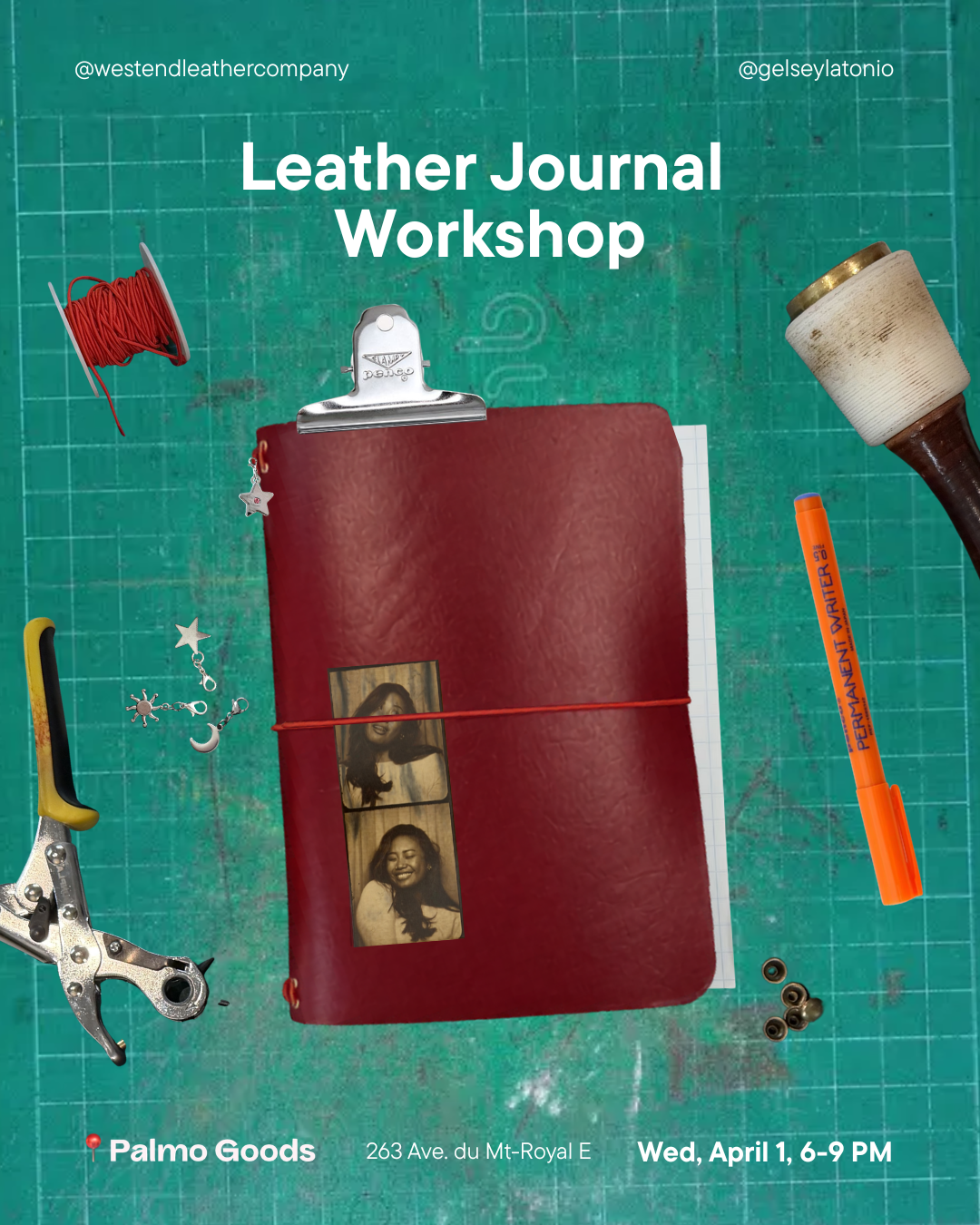 Leather Journal Workshop with West End Leather and Gelsey Latonio at Palmo Goods