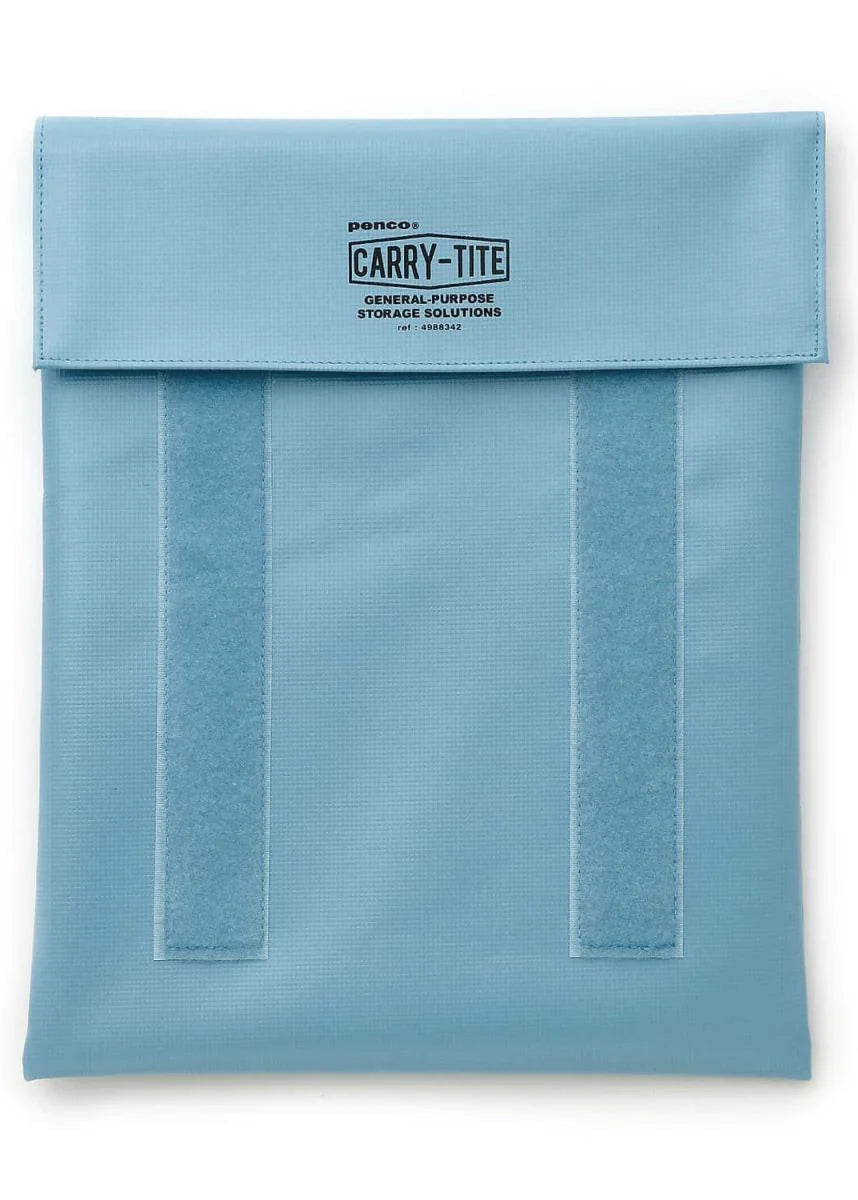 Blue laptop case with 'CARRY-TITE' branding on a white background