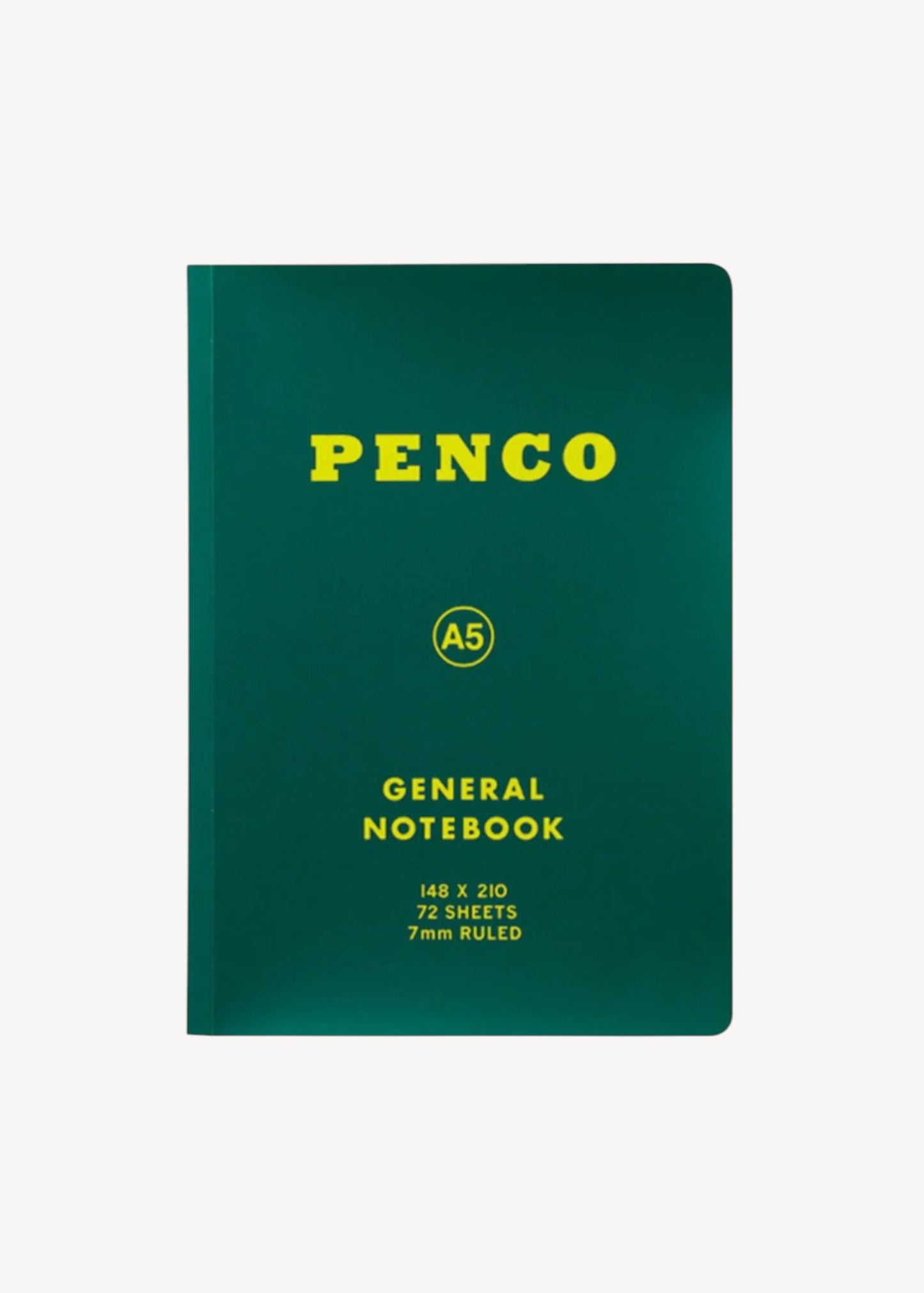 Green notebook with 'Penco' branding on a white background