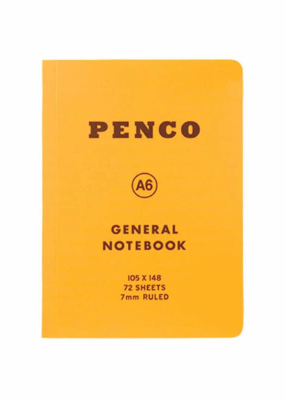 Yellow notebook with 'Penco' branding on a white background
