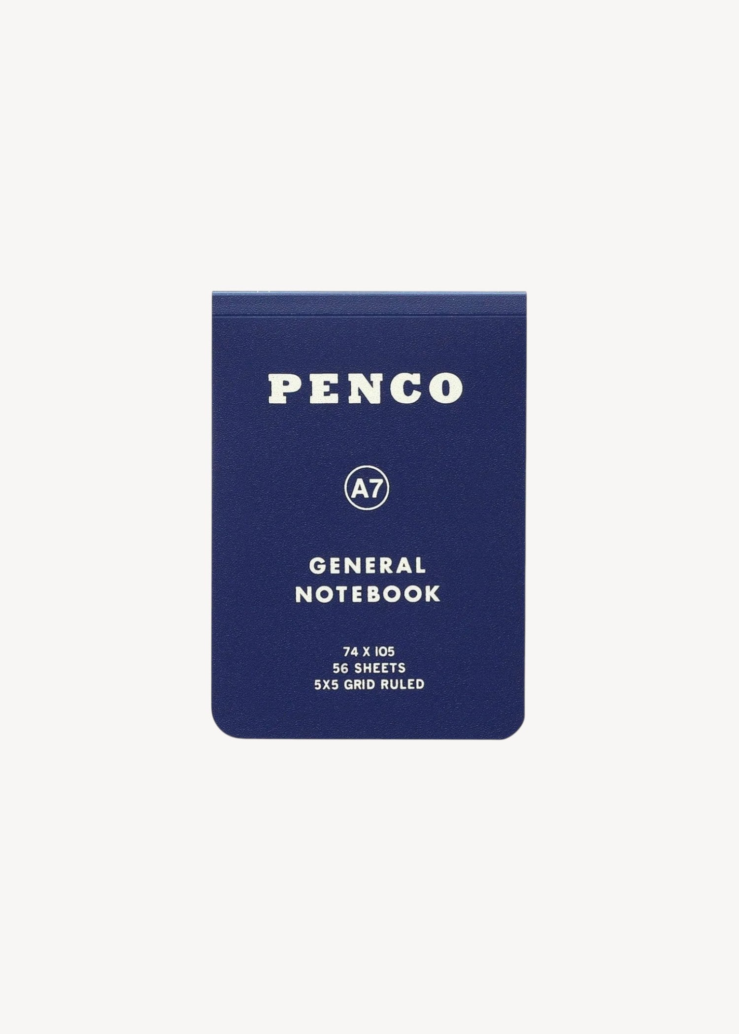 Blue notebook with 'Penco' branding on a white background